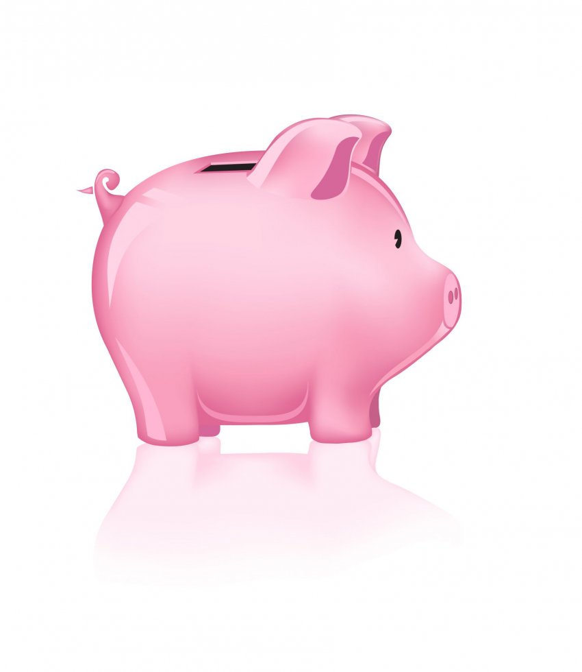 Animated pink piggy bank